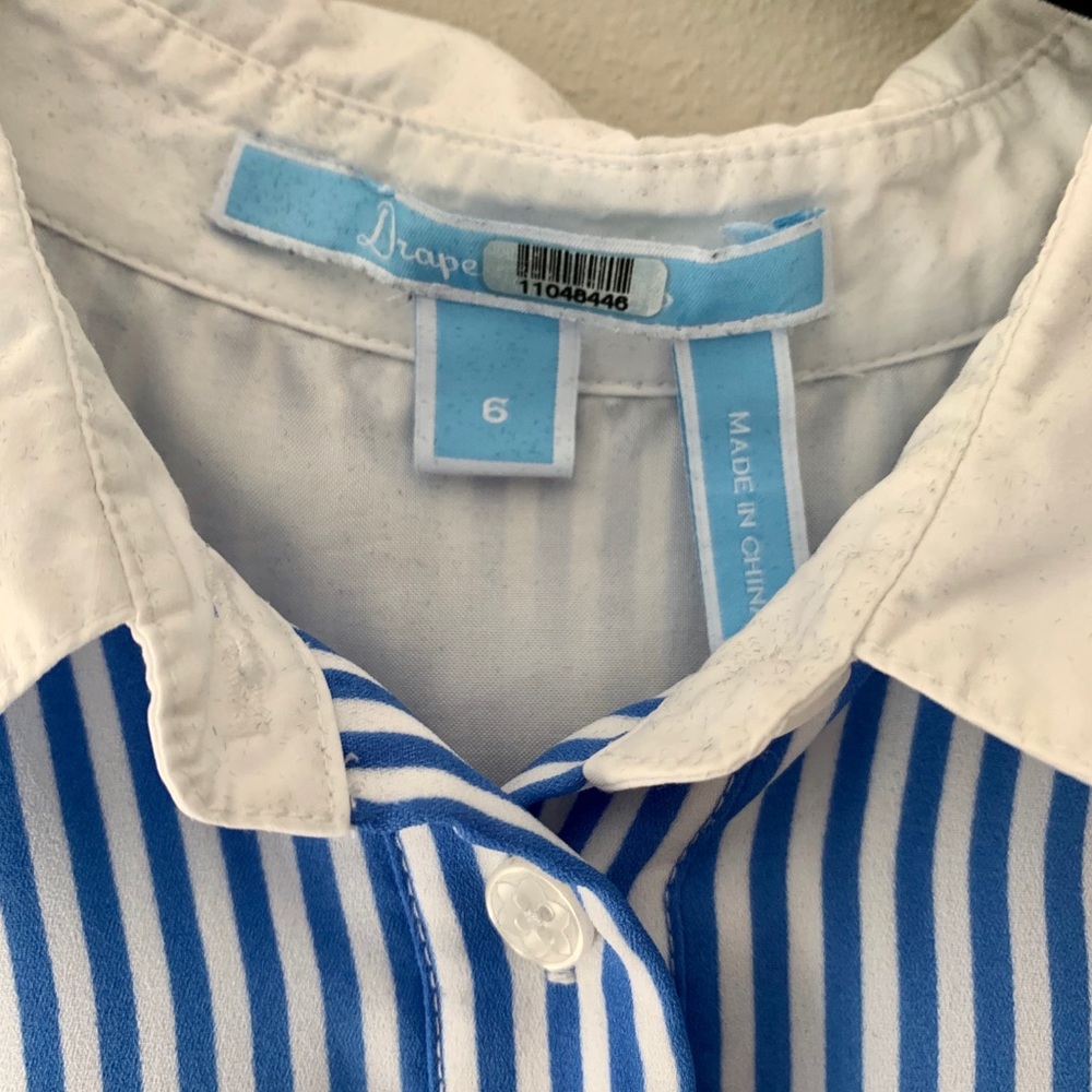Draper James blue & white striped shirtdress - Picture 6 of 16